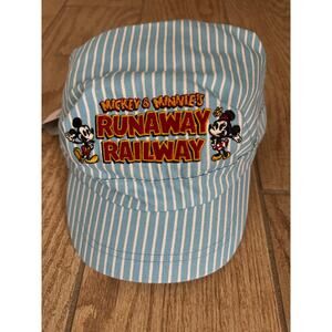 Disney Adult Mickey & Minnie's Runaway Railroad Blue Stripe Train Conductor Hat